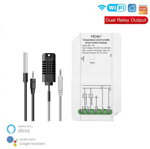 MOES WiFi Smart Temperature and Humidity Switch Module - Robot Pi Shop