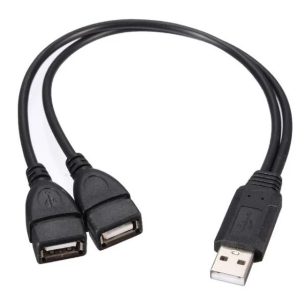 USB 2.0 Male to Dual USB Female