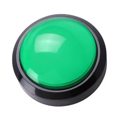 100mm round Self-Reset Button Green