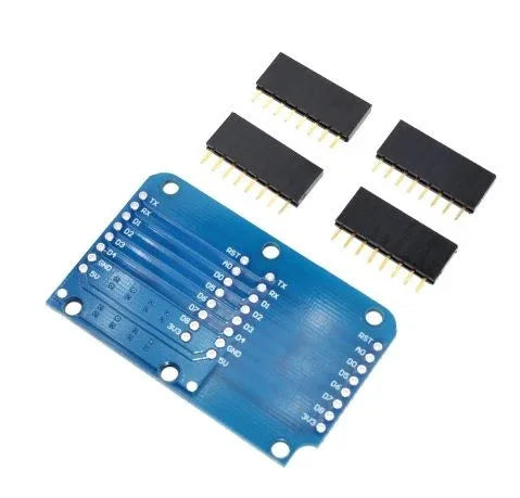 Double Socket Dual Base Shield for WeMos D1 Mini NodeMCU ESP8266 - Robot Pi Shop