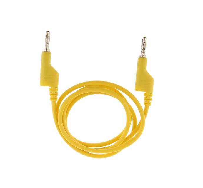 50cm Double 4mm Banana Cable 15A Yellow