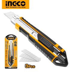 INGCO Snap-off Blade Knife 18mmx100mm with 3 Blades 