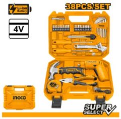 INGCO 38 PCS Tools Set With 4V Cordless Screwdriver