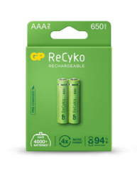 GP ReCyko battery 650mAh AAA (2 battery pack)